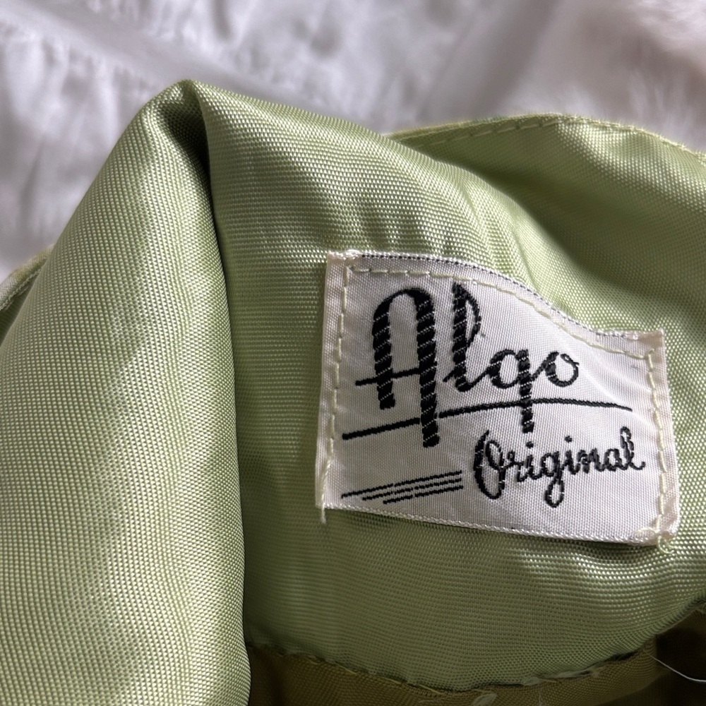 Vintage Algo Summer Olive Floral Cocktail Dress - Picture 7 of 12